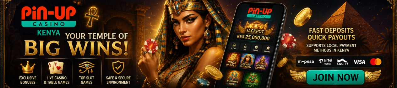 PinUp Casino Kenya with pharaoh theme and welcome bonuses